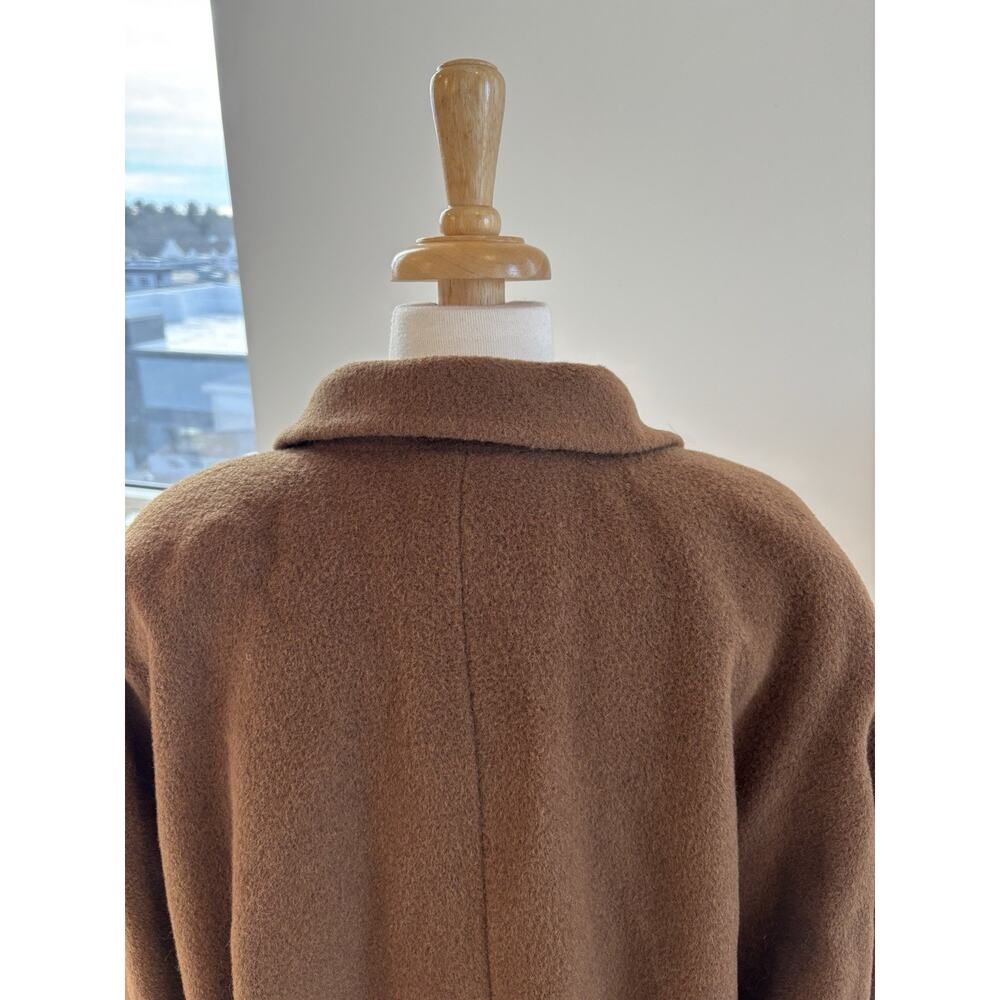 Vintage Calvin Klein Luxury Button Trench Coat, Sz 12, Brown USA With Small Hole - Picture 7 of 9
